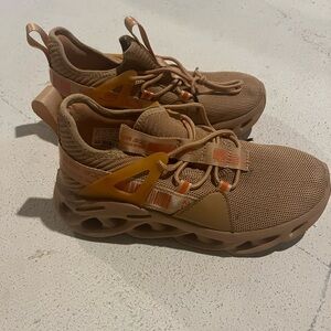 Stylish Tan and Orange Sneakers